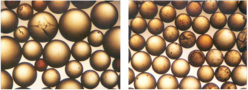 نمای میکروسکوپی از دانه های رزین - 800
